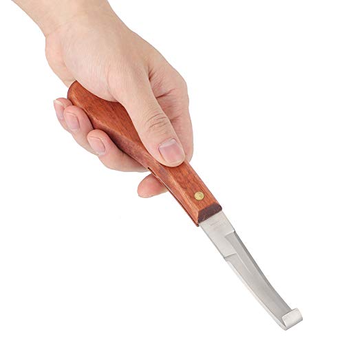 Hoof Knife for Horse Hoof Trimming 45 Steel Material Ergonomic Wooden Handle 22.5cm for Cattle Goat Sheep, Smooth Glide Dual Sided Reduces Hand Fatigue for Livestock