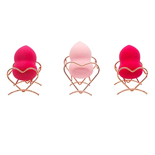 AKOAK 1 Pack Beauty Sponge Mixer Stand, Drying Rack for Cosmetic Puffs, Makeup Brush Finishing Rack Powder Puff Display Stand (Not Included Sponge, Rose Gold)