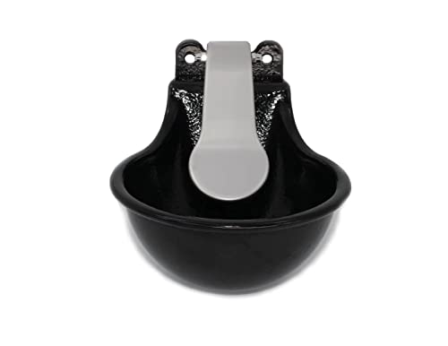 Automatic Livestock Waterer, Heavy Duty Cast Iron Water Trough with Push-Paddle for Horse, Cow, Goat, Pig,Dog, Livestock Water Bowl,1.8L Capacity