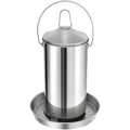 RYFT Automatic Chicken Feeder 3KG/6.6lbs, Stainless Steel Poultry Feeder, Heavy Duty Thickness 0.035 in / 0.9 mm, with Handle, Top Filled, Durable and Rust Resistant - size: 6.6lbs