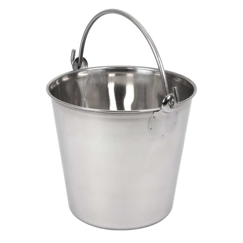 Lindy's 6-Quart Stainless Steel Bucket, Durable Seamless Bucket for Many Home Tasks, Carry Water or Milk, Fill with Food, Use as a Flower Pot, Cleaning Bucket, Table Centerpiece and Much More - size: 6 quarts