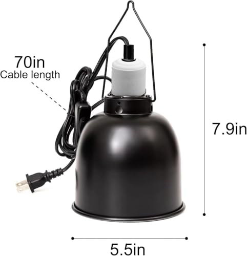 Reptile Light Fixture 2 Packs 5.5'' – Dual Use Dome Lamp with Ceramic Socket for Heat Emitter & Basking Bulbs – Ideal for Bearded Dragon, Snake, Chameleon,Snake Turtle Terrariums