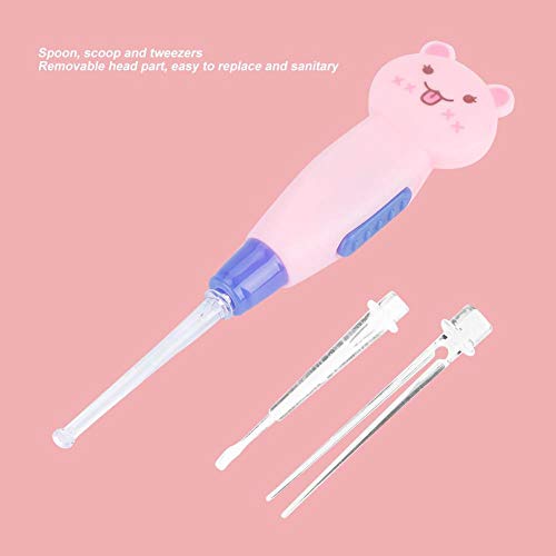 Fdit Cute Cartoon LED Flashlight Earpick with Scoop Tweezers Cleaner Care Tool(Cat)