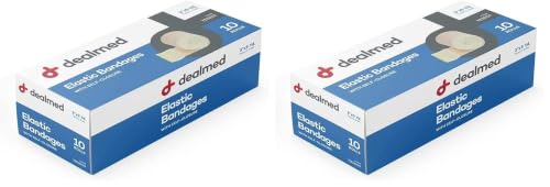 Dealmed 3" Elastic Bandage Wrap with Self-Closure – 10 Elastic Bandages, 5 Yards Stretched Compression Bandage Wrap, Wound Care Product for First Aid Kit and Medical Facilities (Pack of 2) - size: 10 Count (Pack of 2)