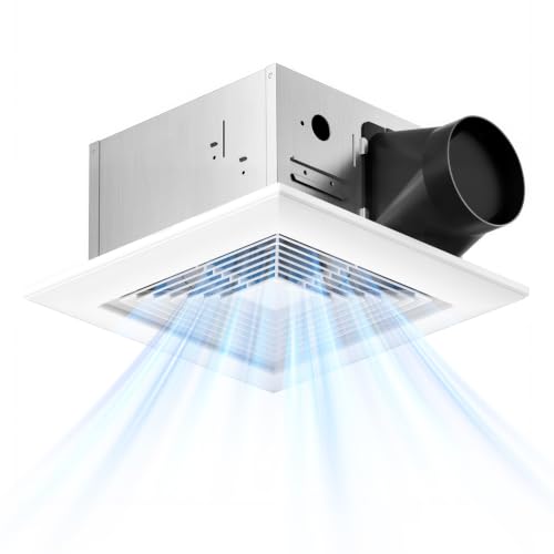 Amico Bathroom Exhaust Fan, 110 CFM, 0.9 Sones, ETL & FCC Certified | Ceiling Opening 9.4‘’ x 9.4'', Easy & Quiet Bathroom Fan, No Attic Access Needed, Ceiling Retrofit Ventilation Fans - size: 10 Inch