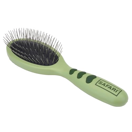 Coastal Pet Safari Wire Pin Brush - No-Slip Plastic Handle for Short and Long Pet Hair - 9.25" x 2.5" Compatible Grooming Tool - size: Large