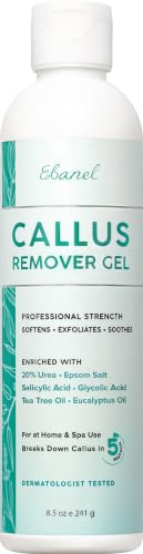 Ebanel Salon Grade Callus Remover for Feet with 20% Urea, Pedicure Gel Peel | with Salicylic Acid, Glycolic Acid, Epsom Salt, Heel Toe Foot Callus and Dead Skin Remover Gel for Feet, Cracked Heel Repair - size: 8.5 Ounce (Pack of 1)