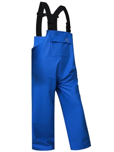 RainRider Rain Pants for Men Women Waterproof Rain Gear Bib Overalls Trousers for Fishing Hunting - color: Blue, size: Small