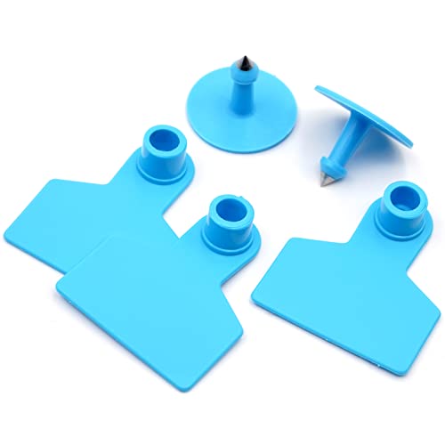 Blank Ear Tags 100 Pieces Livestock Identification Cards Blank Livestock Ear Tags for Cattle Cow Pig Goat Sheep Dog (Blue) - color: Blue