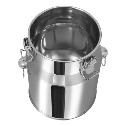 5L/1.32Gal Stainless Steel Milk Can 201 Stainless Steel Milk Jug Sealed Bucket Wine Pail Bucket Milk Can Liquid Storage Container w/Sealed Lid for Milk Wine Water Liquid - size: 5L|without faucet|201