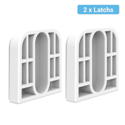 HAMOPY Auto-Lock Retractable Baby Gate Replacement Parts, Original Hardware Set (Including 2 x Latches + 2 x Brackets + 1 x Floor Hook + 1 Set of Screws) Only Fit 55“&71” Auto-Lock Baby Gate(White) - color: Wh-p