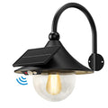 Solar Lantern Lights Outdoor Retro Solar Barn Light with Motion Sensor | 3 Lighting Modes, Wall Mount Waterproof Outside for Farmhouse, Patio, Garden, Shed and Courtyard (Black-1Pack) - color: Black-1Pack