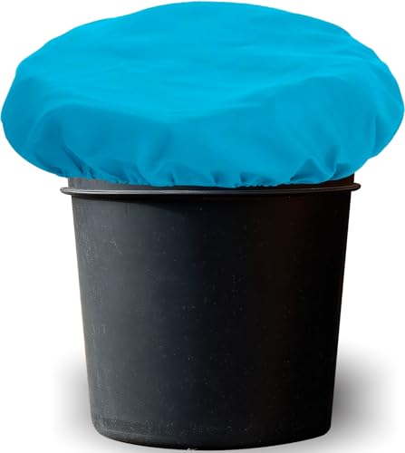 Horse Bucket Cover - Waterproof Bucket Cover for Feed Buckets for Horses, 210T Ripstop Polyester, Fits 2-5 Gallon (8-20 Quart), Cold-Flexible Daily-Use Cover (Blue) - 1 pc - color: Blue