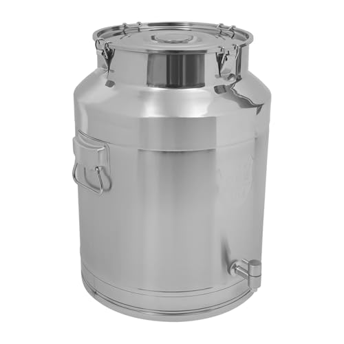 Milk Can with Spout, 17-Gallon Milk Jug Container 304 Stainless Steel Bucket with Sealed Lid and Carry Handle, Airtight Food Storage Container for Home, Farm, Commercial Kitchen - size: 2176 Ounces