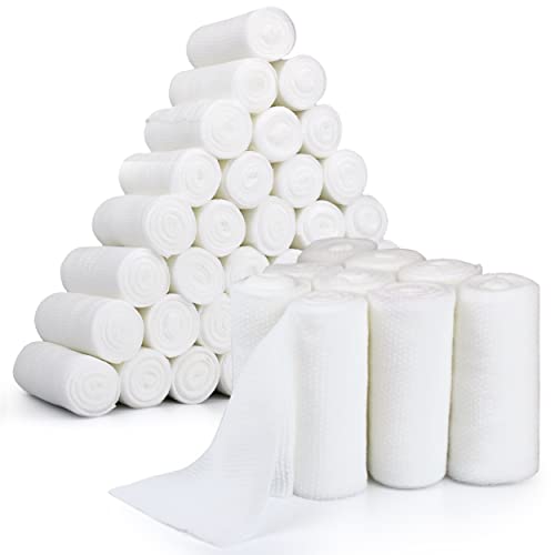 AFFORDTEX Gauze Bandages – 36 Rolls - Premium First Aid Supplies for Safe Adventuring – Flexible, Stretchable, and Breathable Gauze Rolls – 4” x 4.1 Yards Bandage Wrap for Wound Dressing - size: 4" Pack of 36 Rolls