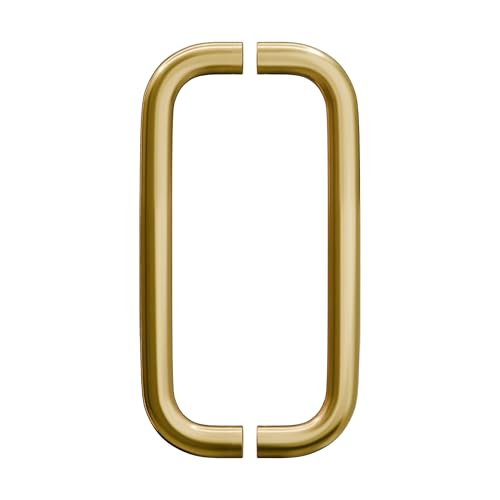 BRIXWELL Straight Back-to-Back Pull Handle Aluminum Material, Polished Brass Finish, 11" Total Length, 10" Center-to-Center, 1" Diameter, 3-1/4" Projection - color: Polished Brass, size: 11 Inch