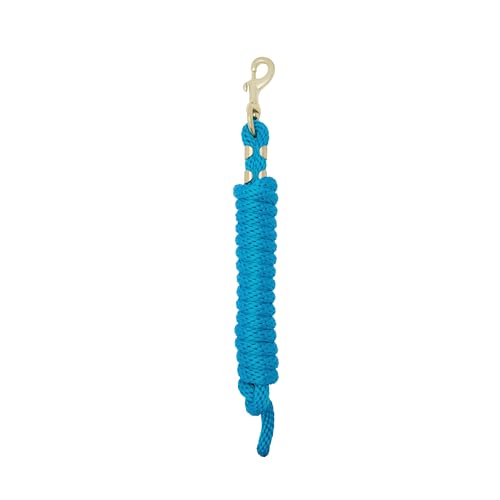 Weaver Equine Performance Lead Rope, Lime Zest, 8' Horse Value Rope with Brass Plated 225 Snap, Soft Comfort Grip, Barn Horse Tack for Daily Use - color: Hurricane Blue
