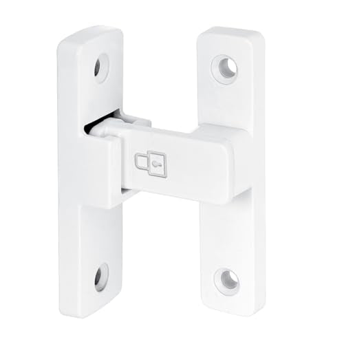 White 90 Degree Zinc Alloy Barn Door Latch, Flip Gate Lock | Sliding Door Latch,Right Angle Door Lock,for bedroom,garage,balcony,barn,bathroom,drawer,window,cabinet,pet enclosures - color: White_90 Degree