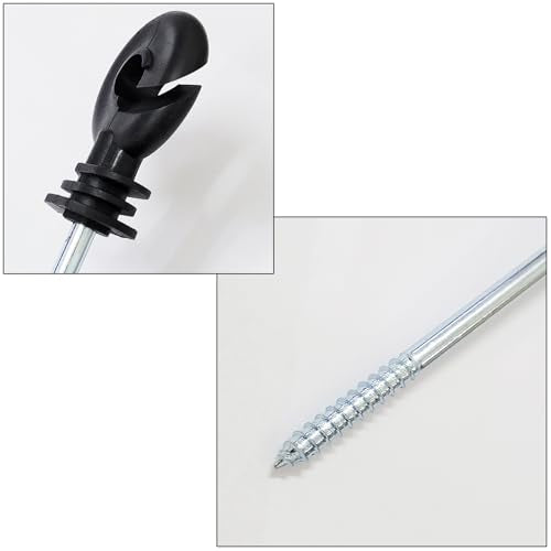 50x 5.9 Inch Electric Fence Wire Insulator Stand Off Screw in Insulator Fence Post Insulator Long Arm Wood Post Insulator for Tape Rope Electric Wire Animal Agricultural Garden Fence Black