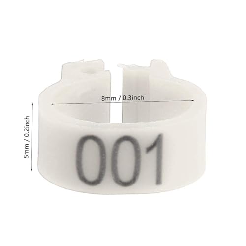 100PCS Numbered Leg Bands, 8mm Inner Diameter | Color-Coded Identification for Hatches, Durable Plastic Resists Cracking, Clip-On Design No Extra Tools, Organize Breeding Re