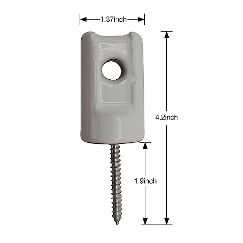 Electric Fence Insulator Porcelain Lag Screw Insulator - 12 Pack (12 Grey Porcelain Lag Screw Insulators) - style: 12 Grey White Porcelain Lag Screw Insulators