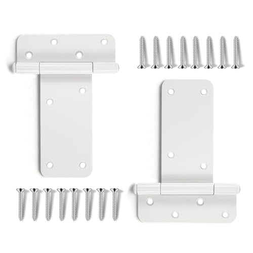 2 Pack 6" Door Hinges,280 Lbs Capacity Heavy Duty Gate Hinges | Matte white T-Strap Shed Gate Hinges, Barn Door, Shed Doors, rust-resistant,durable(6 inch - 2 Pack)-Patent Pending - size: 6 inch - 2 Pack