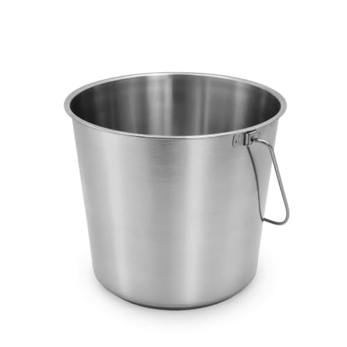 Grip Stainless Steel Bucket (5 Gallon)- Great for Pets, Cleaning, Food Prep - Hang on Fences, Cages, Kennels - Home, Garage, Workshop
