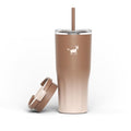 CHEERFUL GOAT Ceramic Travel Tumbler Ceramic Coffee Mug with 2 Lids | 21 OZ Stainless Steel Coffee Tumbler with Ceramic Liner,Cup for Hot and Cold at Home, Office, or On the Go （Latte Ombre ） - color: Latte Ombre