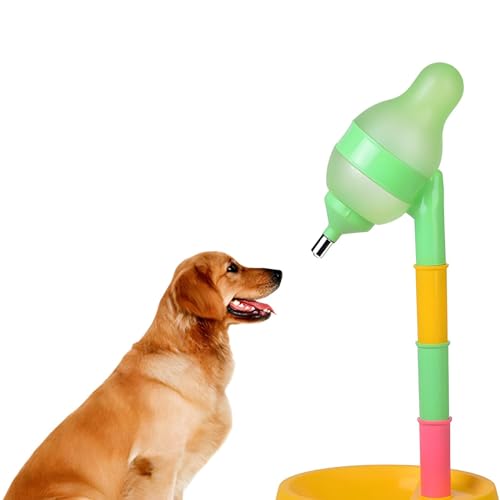 NACOCO Pet Standing Water Dispenser Cat Dog Standing Bowl with Detachable Pole Automatically Feeding Water Height Adjustable - color: Yellow