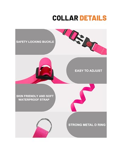 Waterproof Martingale Collar for Dogs,Easy to Clean Dog Collars with Safety Quick Release Buckle,Rubber Collar for Medium Large Dogs Walking Training (Pink, L (19.6-25.9inch)) - color: Pink, size: L (19.6-25.9inch)