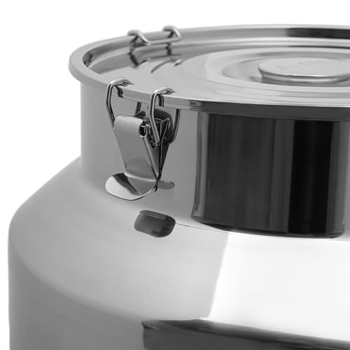 88L/23.3Gal Milk Can, 304 Stainless Steel Airtight Storage Pail with Locking Sealed Lid, Carry Handle, Heavy Duty Food Grade Bucket, Storage Container for Wine, Oil, Beverage, Home, Farm, Kitchen Use - size: 88L/23.3Gal