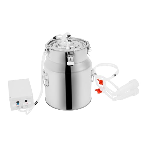 14L/3.7Gal Cow Milking Machine, 2-in-1 Electric Goat Milker Machine, Portable Pulse Vacuum Pump Milker with 304 Stainless Steel Buckets, Adjustable Suction Pulsation Vacuum (14L/ 3.7Gal) - size: 14L/ 3.7Gal