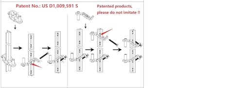 T-Post Gate Hinge Pins - Heavy Duty Gate Hanger, Hang a gate from a Metal T Post, Steel Gate Hinges Target Hanger for Farm Gate, Garden & Backyard Gate, Easy to Install. (Patent) - color: Silver