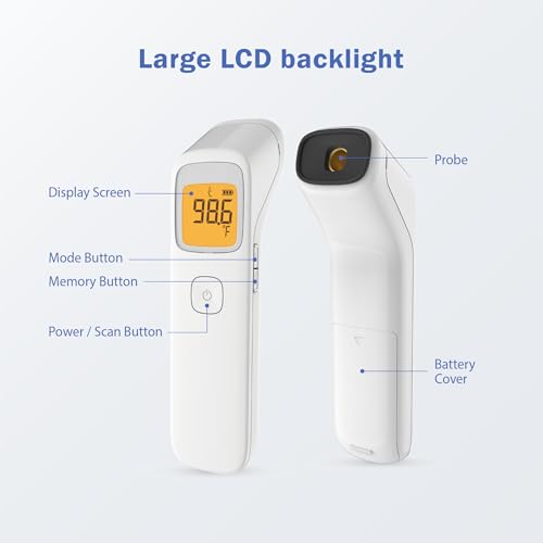 Uright Infrared Non Contact Forehead Thermometer, Made in Taiwan, No Touch Digital Thermometer for Adult, Baby and Children