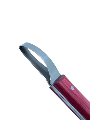Farrier Loop Hoof Knife, Right-Hand, J2 420 Magnetic Stainless Steel Blade, Ergonomic Red Handle, Horse Hoof Trimming Tool for Sole & Frog Paring