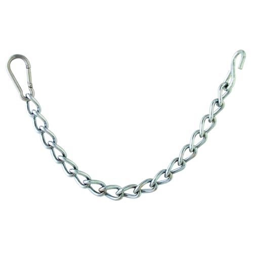 HILASON 9-1/2" Western Easy Clip Curb Chain for Horse Bits Heavy Duty Chrome Steel W/Snap - style: With S Hook