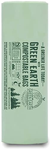 Green Earth Compostable Small Kitchen Food Scrap Trash Bags, Extra Thick 0.71 Mil, Compost Bin Compatible, 2.6 Gallon, 10 Liter, 100-Count, ASTM D6400, BPI (US) & OK Compost Home (EU) Certified - size: 100 Count (Pack of 1), style: 2.6 Gallon