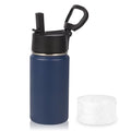 Volhoply 14oz KIds Stainless Steel Insulated Leakproof Water Bottle with Straw Lid and Silicone Boot,BPA-Free Easy Use for Boys&Girls,Double Wall Vacuum Bottles(Navy,1) - color: Navy
