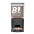 Automatic Dog Feeder - 8L/34 Cups Large Capacity Automatic Cat Food Dispenser with LCD Screen, Large Food Tray, Battery Operated, Timed Cat Feeder, Up to 50 Portions 6 Meals Per Day, Keeps Fresh - color: Matte Black