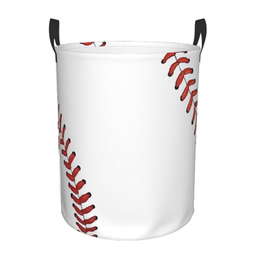 Laundry Basket Baseball Ball Collapsible Large Capacity,Dirty Clothes Basket Durable Lightweight Hamper With Handles Ideal For Clothes,Toys Home Organization19.6"L x 15.7"W,63L - color: baseball