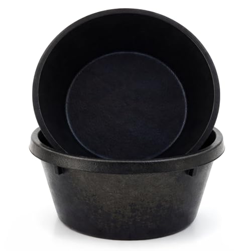 2 Pcs 1.06 Quart/ 0.26 Gallon Rubber Feeder Pan, Rubber Feeder Bowl Horse | Utility Horse Feed Bucket Dog Bowl Horse Feeders for Cats Dogs Goats Chicken Dust Bath Container Animal Feeding - size: 1.06 Quart/ 0.26 Gallon