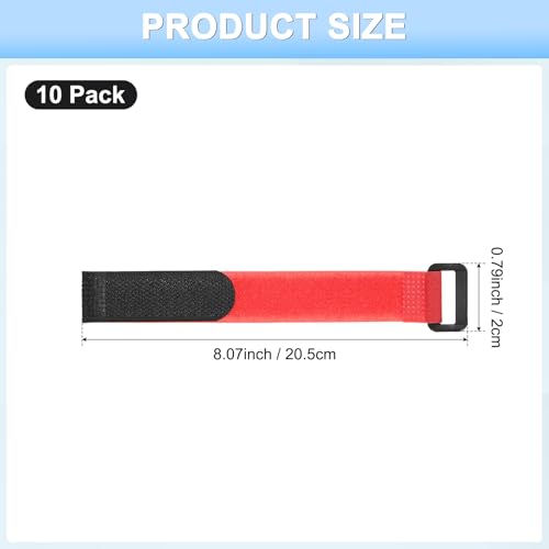 M METERXITY 10-Pack Rooster Collars, 8.07" x 0.79" Adjustable Soft Polyester Anti-Noise Neck Belt for Chickens and Poultry Birds, Noise Control Collar [Red] - color: Red
