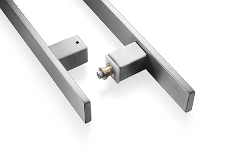 TOGU TG-6018 24 inches Solid Standoffs Heavy-Duty Commercial Grade-304 Stainless Steel Push Pull Door Handle/Barn Door Pull Handle/Glass Pulls, Full Brushed Stainless Steel Finish