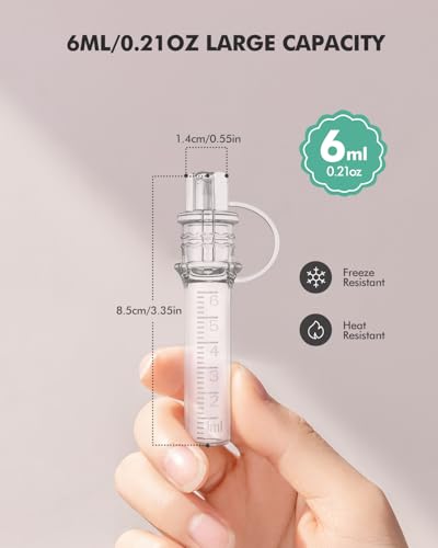 dearlomum 6ml/6pcs Large Capacity Colostrum Collector | Reusable Breast Milk Collector Kit with Storage Case & Cotton Wipe, Portable BPA Free - size: 6 Count