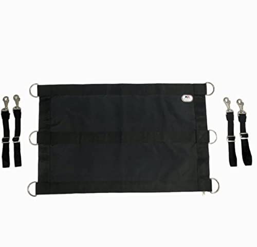 Majestic Ally 1200D 29"x19" Horse Stall Guard with Replaceable and Adjustable Length Straps and Replaceable Hardware (Black Black) - color: Black Black