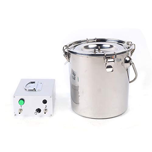 Electric Dual Head Goat Milking Machine Portable Pulsation Milking Machine Piston Vacuum Pump Stainless Steel Milking Equipment 5L/1.32Gal