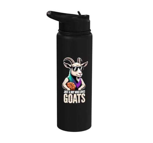 Just A Boy Who Loves Goats Goat Lover Boys basketball Stainless Steel Insulated Water Bottle