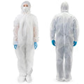AMZ Medical Supply Disposable Coveralls with Hood and Boots, Large White, 25 Pack, Lightweight Polypropylene Paint Suit, Zipper Front, Elastic Wrists, Unisex Work Coveralls - size: Large / 25 Pack