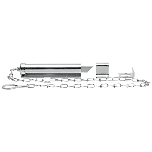 National Hardware Chain Bolt, 6 in, Steel, Zinc Plated | Cold-Rolled Steel Security Latch for In-Swinging Doors; Right or Left Hand Mounting, Screws Included
