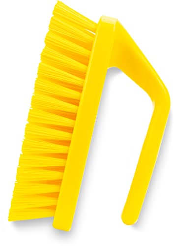 SPARTA Scrub Brush with Iron Shaped Handle and Stiff Bristles, Heavy Duty Scrubber Brush for Kitchen, Bathroom, Shower, Tile, Sink, Carpet and Bakepans, Polypropylene, 6 Inches, Yellow, (Pack of 6) - color: Yellow, size: 6 Inches (Pack of 6)